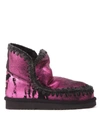 MOU ESKIMO 18 FUXIA METALLIC LEATHER ANKLE BOOTS,11155182