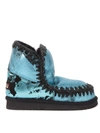 MOU ESKIMO 18 METALLIC AZUL LEATHER ANKLE BOOT,11155181