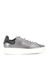 TWINSET HAMMERED LEATHER LOW-TOP SNEAKERS