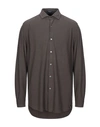 Drumohr Solid Color Shirt In Cocoa