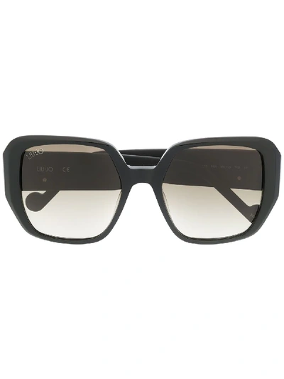 Liu •jo Oversized Chunky Frame Sunglasses In Black