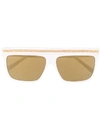 Philipp Plein Pyramid-stud Oversize Sunglasses In 白色