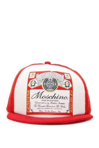 Moschino Hat With Exclusive Graphic Print In White,red,blue