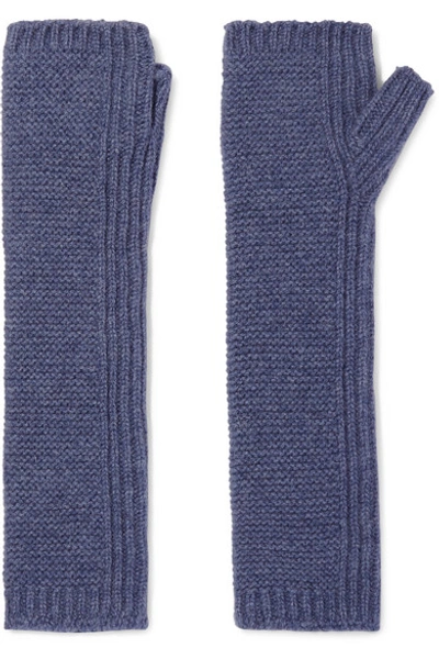 Johnstons Of Elgin Cashmere Wrist Warmers In Blue