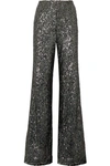 ALICE AND OLIVIA DYLAN SEQUINED TULLE WIDE-LEG PANTS