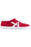 AQUAZZURA THE A LEATHER-TRIMMED SUEDE SNEAKERS