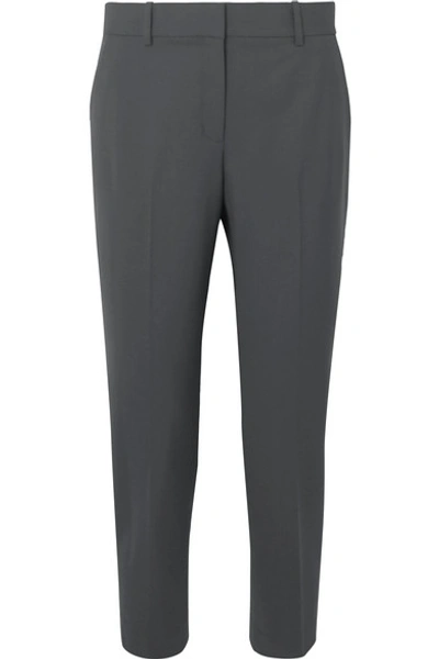 Theory Treeca Stretch-wool Tapered Trousers In Navy