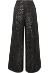 TALBOT RUNHOF GILIA SEQUINED TULLE WIDE-LEG trousers
