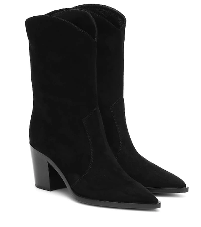 Gianvito Rossi Denver Suede Ankle Boots In Black