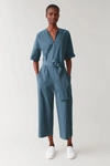 COS BELTED JUMPSUIT WITH V-NECK,0850200001