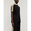 Gucci Interlocking G Stripe Pique Polo In Black