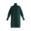 PAISIE Ribbed Polo Neck Jumper Dress In Green