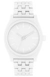 Nixon 'the Time Teller' Stainless Steel Bracelet Watch, 37mm In White
