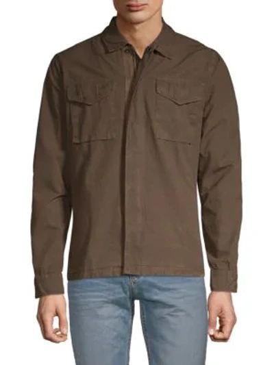 French Connection Men's Full-zip Cotton Jacket In Loden Green
