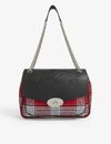 MULBERRY DARLEY SMALL LEATHER AND TARTAN SHOULDER BAG,R00004912