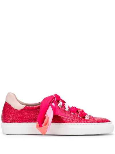 Emilio Pucci Woven Printed Laces Trainers In Red