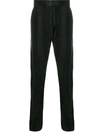 Devoa Striped Straight-leg Trousers In Black
