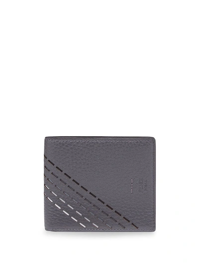 Fendi Cut Out Detail Wallet In Grey