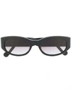 Liu •jo Slim Oval Frame Sunglasses In Black