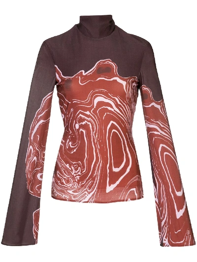 Ellery Abstract-print Roll-neck Top In 紫色