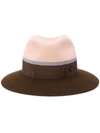 MAISON MICHEL CONTRAST FEDORA HAT