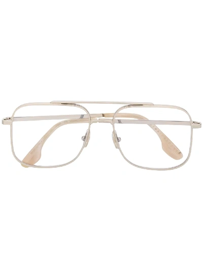 Victoria Beckham Oversized Pilot-frame Glasses In Gold