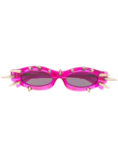 Kuboraum Oval Spike Sunglasses In Purple