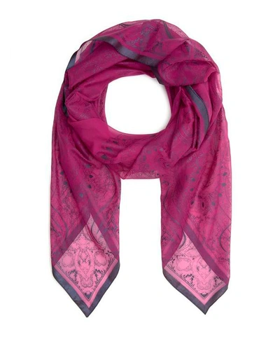 Etro Bombay Silk Scarf In Pink