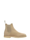 COMMON PROJECTS CHELSEA BOOT HIGH HEELS ANKLE BOOTS IN BEIGE SUEDE,11155571