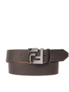 FENDI BROWN LEATHER BELT WITH FF METAL BUCKLE,11155513