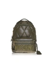 MOSCHINO GREEN QUILTED NYLON SIGNATURE BACKPACK,11155410