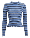 DEREK LAM 10 CROSBY Lilika Striped Rib Knit Top,060042304030