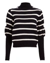 DEREK LAM 10 CROSBY Elani Striped Wool Mock Neck Sweater,060042304092