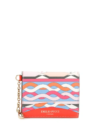 Emilio Pucci Abstract Print Wallet In Orange