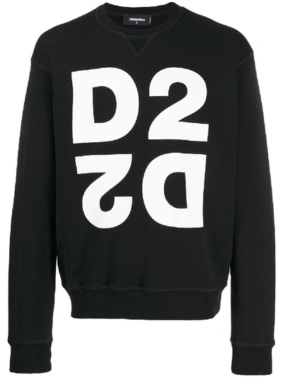 Dsquared2 D2双印花logo套头衫 In Black