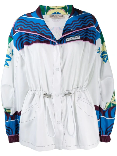 Emilio Pucci Abstract Print Detail Lightweight Jacket In Blue