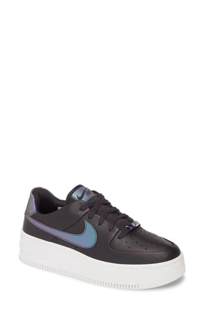 Nike Women's Af1 Sage Low Lx Low-top Platform Trainers In Oil Grey/ Blank/ White