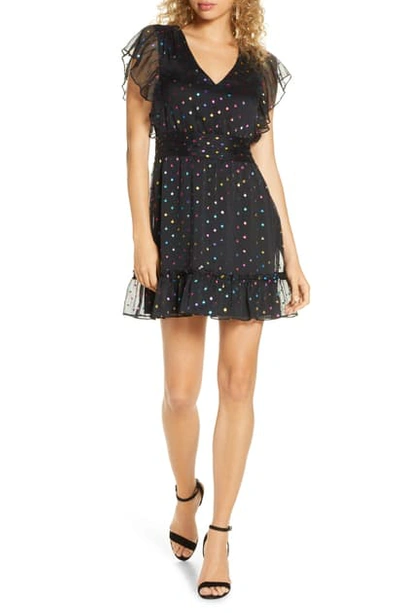 Ali & Jay Night Fever Metallic Clip Dot Minidress In Rainbow Foil Dot