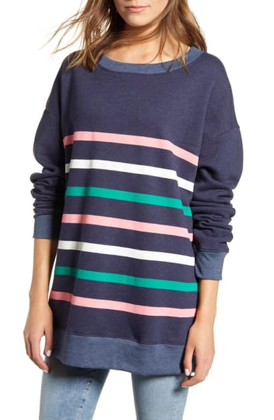 Wildfox Multicolor Stripe Roadtrip Cotton Blend Sweatshirt In Oxford