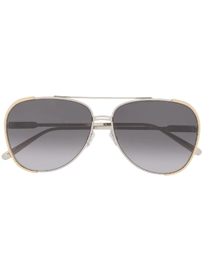 Ferragamo Aviator Frame Sunglasses In Metallic