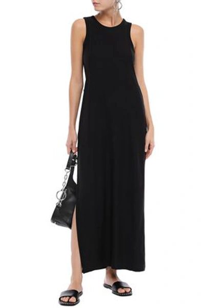 Alexander Wang T Layered Cotton-blend Jersey Maxi Dress In Black