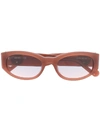 Liu •jo Slim Oval Eye Frame Sunglasses In Pink