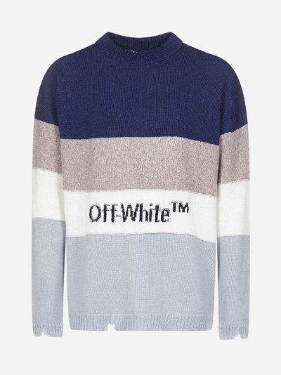 Off-white Logo Color-block Wool Sweater