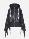 KHRISJOY FRINGED HOODED NYLON QUILTED PUFFER JACKET