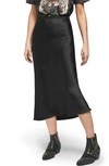 Anine Bing Iron-coloured Silk Skirt Bar In Black