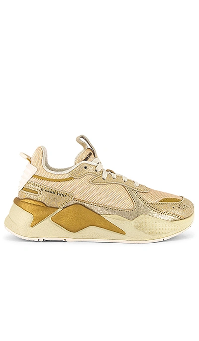 Puma Women's Rs-x Winter Glimmer Low-top Sneakers In Whisper White/ Black/ Gold