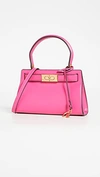 Tory Burch Lee Radziwill Petite Leather Bag In Crazy Pink