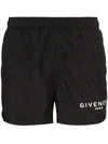 GIVENCHY BLACK LOGO DRAWSTRING SWIM SHORTS