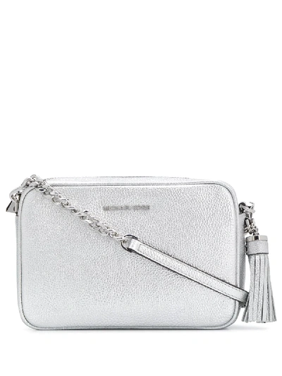 Michael Michael Kors Ginny Metallic Cross-body Bag In Silver