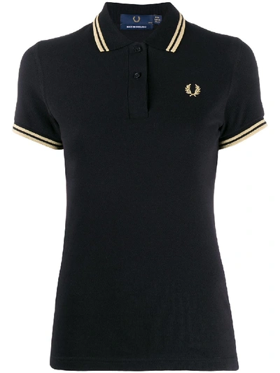 Fred Perry Embroidered Logo Polo Shirt In 黑色